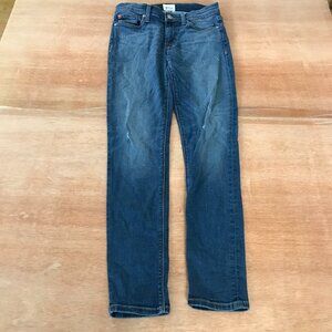 Hudson Krista Super Skinny Jeans Women 28 Blue Mid Rise Dark Wash Distressed
